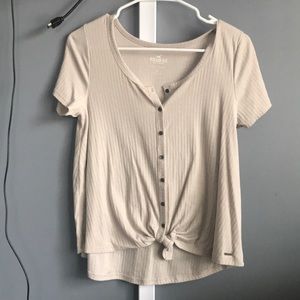 Cream Hollister Short Sleeve